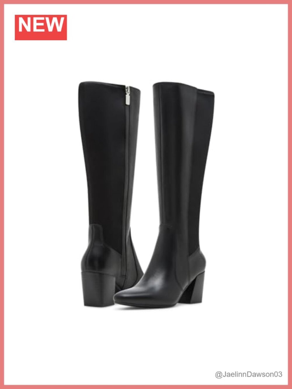 Blondo Women's Waterproof Leather Knee High Boots Block Heel Zip